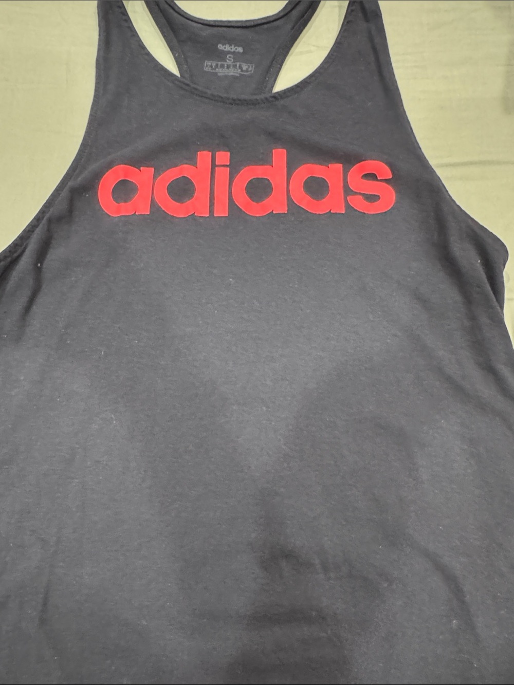adidas Black Tank Top with Red Logo - Kids